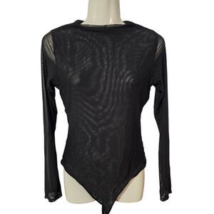 Naked Wardrobe Mesh Long Sleeve Bodysuit